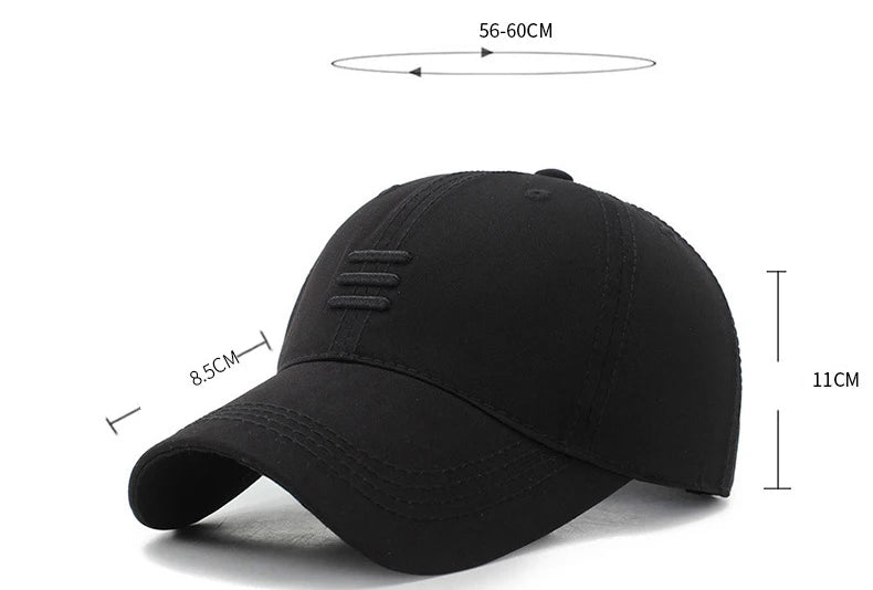 Three Horizontal Lines Embroidery Baseball Cap