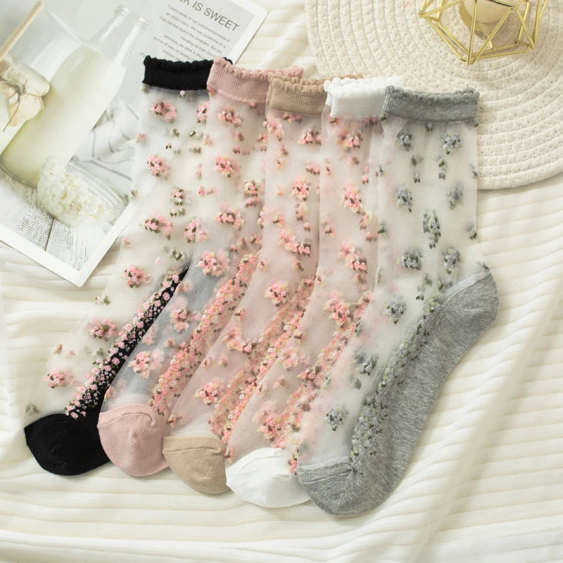 5 Pairs Cute Teddy Bear Ankle Socks for Women