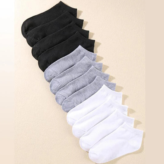 12 Pairs Men's Solid Color Comfortable Low Cut Socks